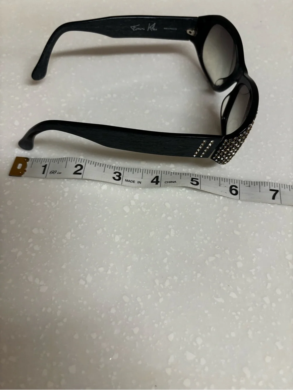 Francis Klein Eyeglasses Frames petite Made In France Swarovski Crystals Bluish
